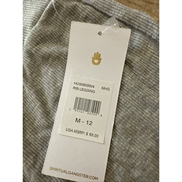 New NWT Women's Spiritual Gangster Ribbed Leggings Gray Medium M 12 - Picture 4 of 6